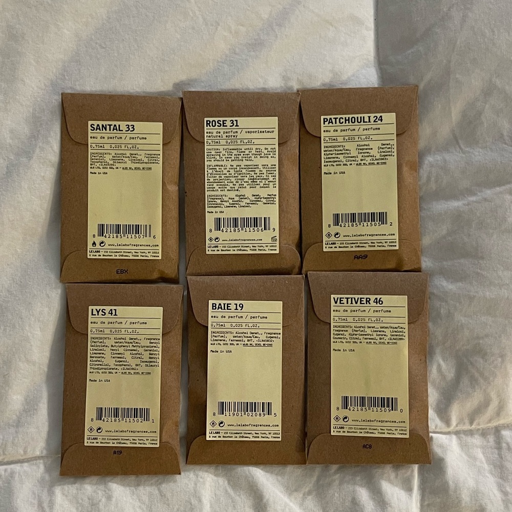 Le Labo Perfume Samples!!